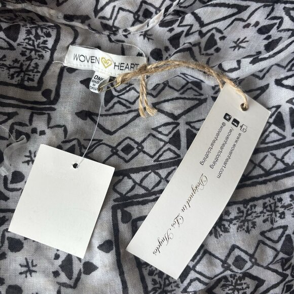 Woven Heart Women's Kimono Duster Open Front Lightweight Cover Up Tassel Boho - Picture 11 of 13